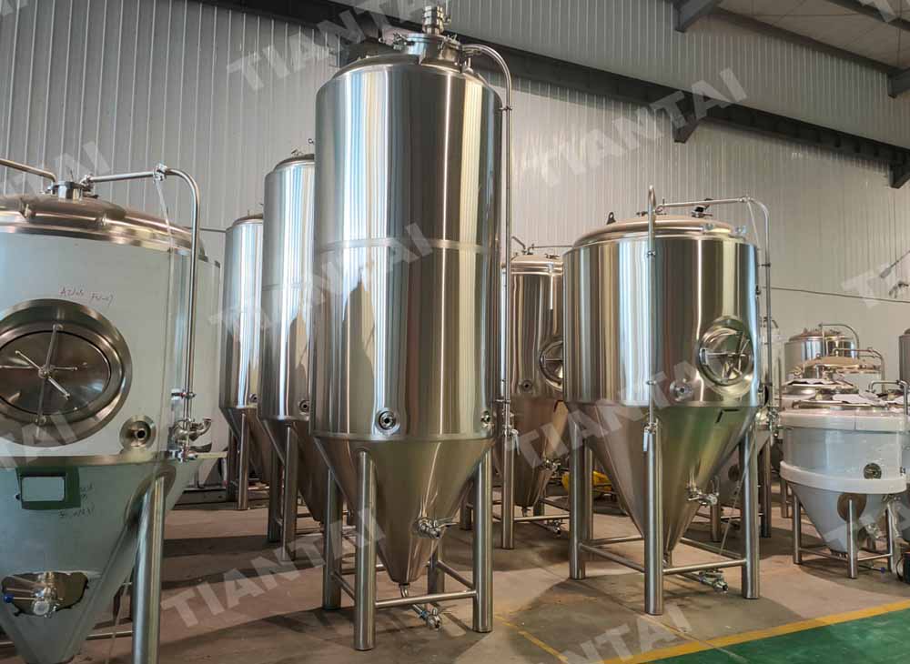 <b>Done Fermenting Beer in stainless conical tank</b>